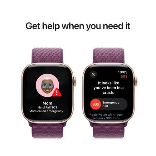 Apple Watch Series 10 GPS 46 mm | Alumínio Rosa Dourado | Bracelete Loop Desportiva Ameixa - Image 6