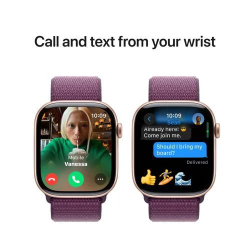 Apple Watch Series 10 GPS 46 mm | Alumínio Rosa Dourado | Bracelete Loop Desportiva Ameixa - Image 7