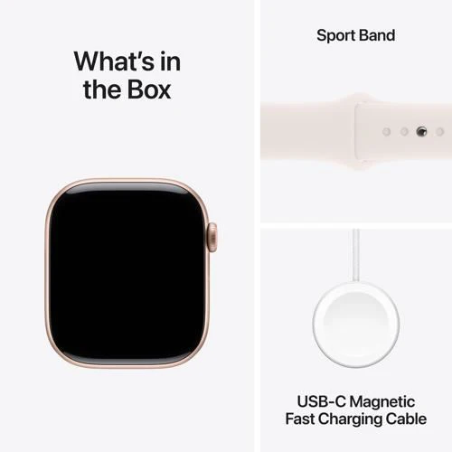 Apple Watch Series 10 GPS 46mm - Alumínio Rosa Dourado | Bracelete Desportiva Rosa leve - M/L - Image 9