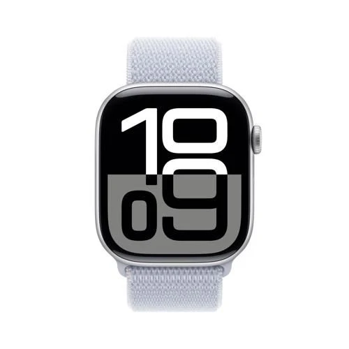 Apple Watch Series 10 GPS 46mm - Cellular - Alumínio Prateado | Bracelete Loop Desportiva Nuvem Azul - Image 2