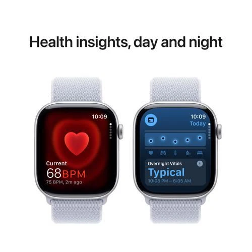 Apple Watch Series 10 GPS 46mm - Cellular - Alumínio Prateado | Bracelete Loop Desportiva Nuvem Azul - Image 5