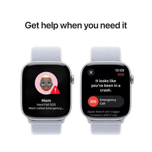 Apple Watch Series 10 GPS 46mm - Cellular - Alumínio Prateado | Bracelete Loop Desportiva Nuvem Azul - Image 6