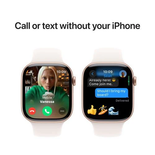Apple Watch Series 10 GPS 46mm - Cellular - Alumínio Rosa Dourado | Bracelete Desportiva Rosa Leve - S/M - Image 7