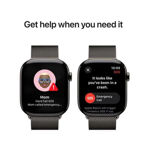 Apple Watch Series 10 GPS 46mm - Cellular - Titânio Ardósia | Bracelete Loop Milanesa Ardósia - M/L - Image 6
