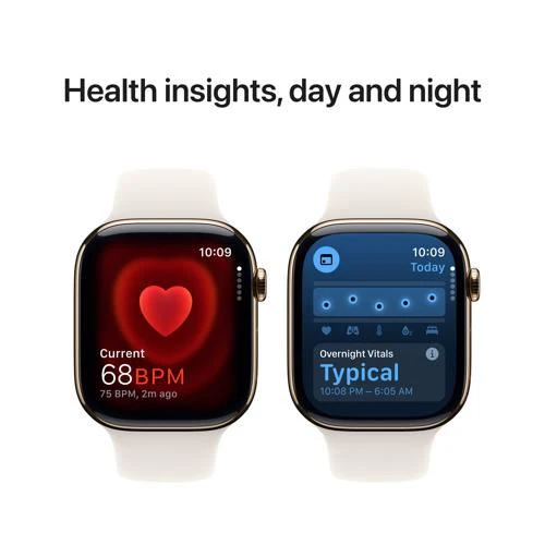 Apple Watch Series 10 GPS 46mm - Cellular - Titânio Dourado | Bracelete Desportiva Luz das Estrelas - M/L - Image 5