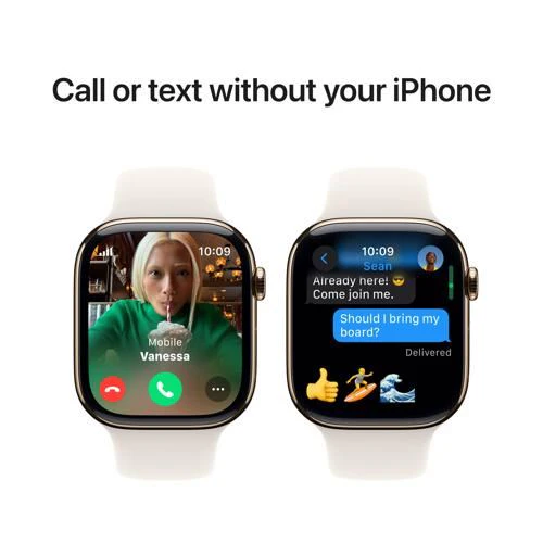Apple Watch Series 10 GPS 46mm - Cellular - Titânio Dourado | Bracelete Desportiva Luz das Estrelas - S/M - Image 7