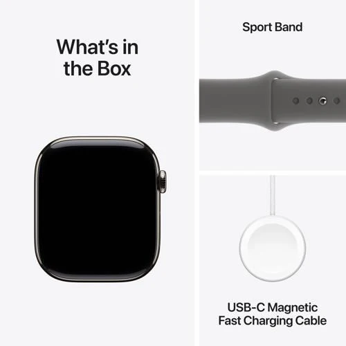 Apple Watch Series 10 GPS 46mm - Cellular - Titânio Natural | Bracelete Desportiva Cinzento Rocha - M/L - Image 9
