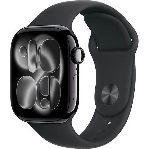 Apple Watch Series 11 Cellular - 42mm - Alumínio Preto Brilhante | Sport Band - Preto - M/L