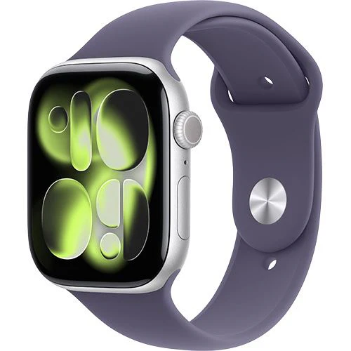 Apple Watch Series 11 Cellular - 46mm - Alumínio Prateado | Sport Band - Roxo névoa - S/M