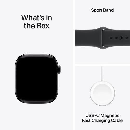 Apple Watch Series 11 GPS - 42mm - Alumínio Preto Brilhante | Sport Band - Preto - M/L - Image 8