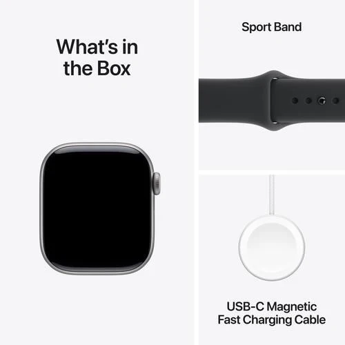 Apple Watch Series 11 GPS - 42mm - Space Grey Aluminium Case | Sport Band - Preto - S/M - Image 8