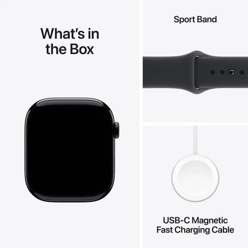Apple Watch Series 11 GPS - 46mm - Alumínio Preto Brilhante | Sport Band - Preto - S/M - Image 8