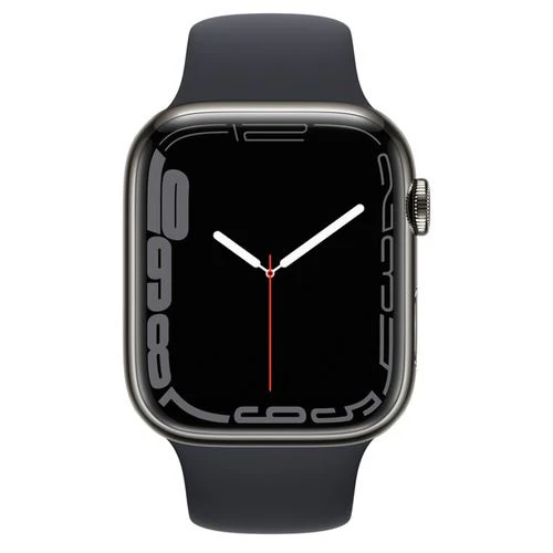 Apple Watch Series 7 45mm - Cellular - Aço Inoxidável Grafite | Bracelete Desportiva - Meia Noite - Image 2