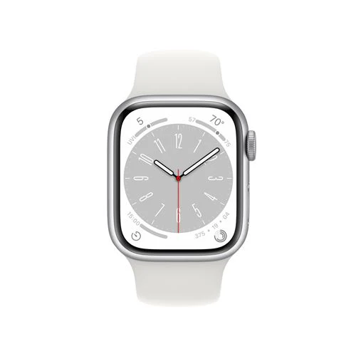 Apple Watch Series 8 GPS 41mm - Alumínio Prateado | Bracelete Desportiva - Branco - Image 2