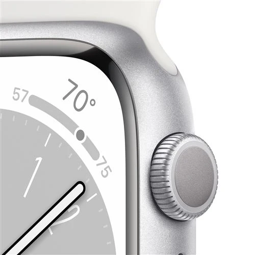 Apple Watch Series 8 GPS 41mm - Alumínio Prateado | Bracelete Desportiva - Branco - Image 3