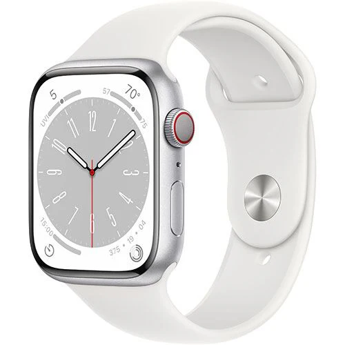 Apple Watch Series 8 GPS 45mm - Cellular - Alumínio Prateado | Bracelete Desportiva - Branco