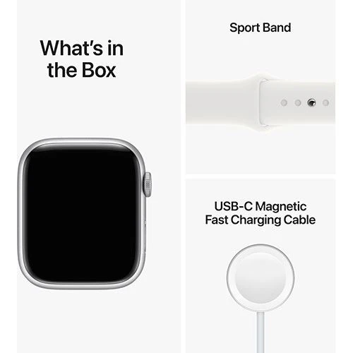 Apple Watch Series 8 GPS 45mm - Cellular - Alumínio Prateado | Bracelete Desportiva - Branco - Image 6