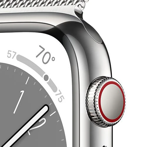 Apple Watch Series 8 GPS 41mm - Cellular - Aço Inoxidável Prateado | Bracelete Milanese Loop - Prateado - Image 3