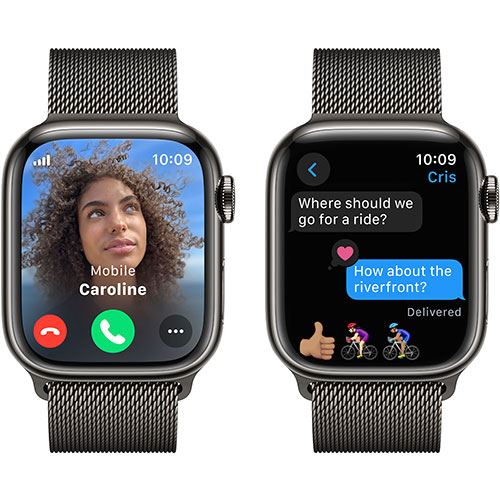 Apple Watch Series 9 GPS 41mm - Cellular - Aço Inoxidável Grafite | Bracelete Milanese Grafite - Image 3
