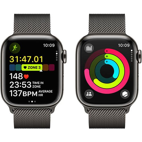Apple Watch Series 9 GPS 41mm - Cellular - Aço Inoxidável Grafite | Bracelete Milanese Grafite - Image 4