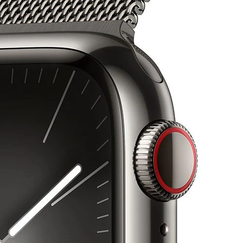 Apple Watch Series 9 GPS 41mm - Cellular - Aço Inoxidável Grafite | Bracelete Milanese Grafite - Image 5