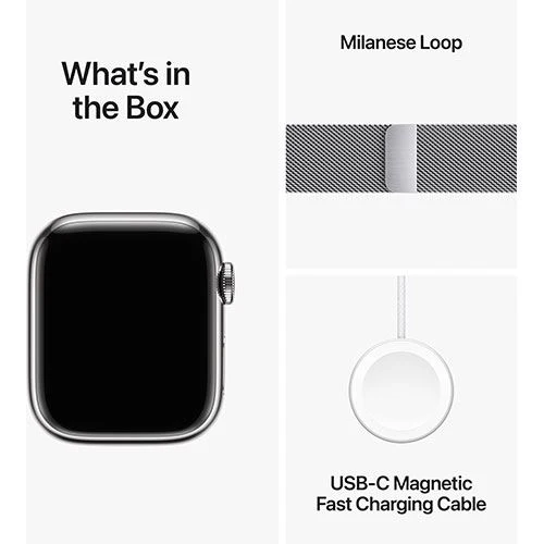 Apple Watch Series 9 GPS 41mm - Cellular - Aço Inoxidável Prateado | Bracelete Milanese Prateado - Image 6