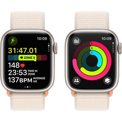 Apple Watch Series 9 GPS 41mm - Cellular - Alumínio Luz das Estrelas | Bracelete Loop Luz das Estrelas - Image 5