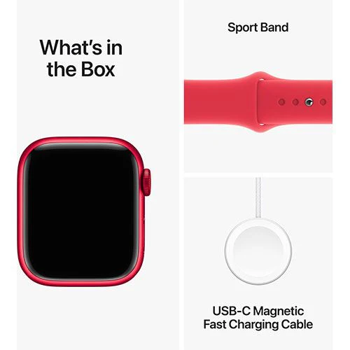 Apple Watch Series 9 GPS 41mm - Cellular - Alumínio (Product) Red | Bracelete Desportiva (Product) Red - S/M - Image 6