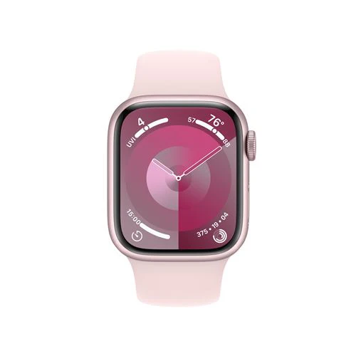 Apple Watch Series 9 GPS 41mm - Cellular - Alumínio Rosa | Bracelete Desportiva Rosa Claro - M/L - Image 2