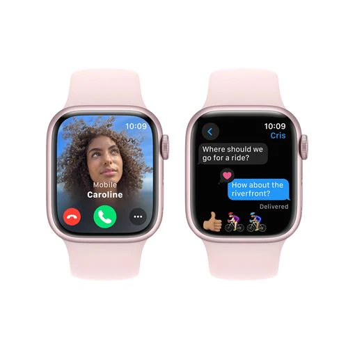 Apple Watch Series 9 GPS 41mm - Alumínio Rosa | Bracelete Desportiva Rosa Claro - M/L - Image 4