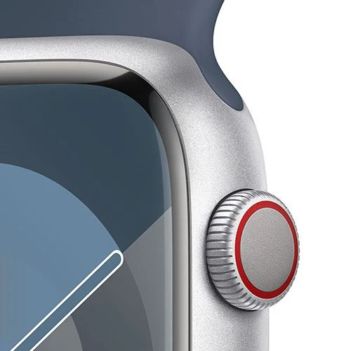 Apple Watch Series 9 GPS 45mm - Cellular - Aço Inoxidável Prateado | Bracelete Desportiva Azul trovoada - M/L - Image 4