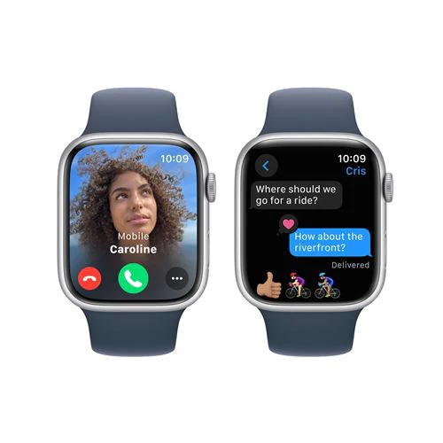 Apple Watch Series 9 GPS 45mm - Alumínio Prateado | Bracelete Desportiva Azul trovoada - M/L - Image 4