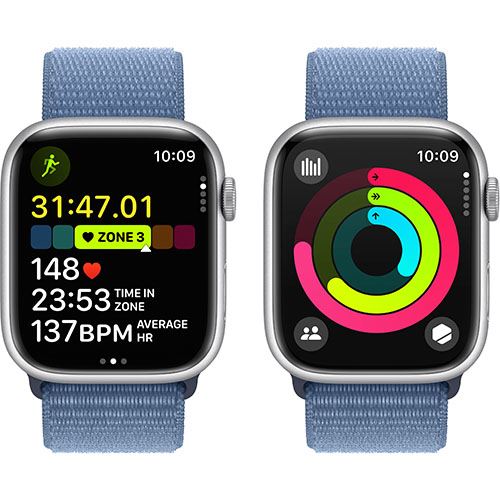 Apple Watch Series 9 GPS 45mm - Alumínio Prateado | Bracelete Loop Azul - Image 5