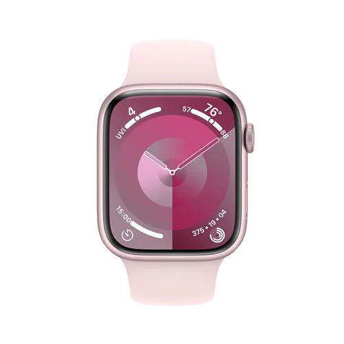 Apple Watch Series 9 GPS 45mm - Alumínio Rosa | Bracelete Desportiva Rosa Claro - M/L - Image 2