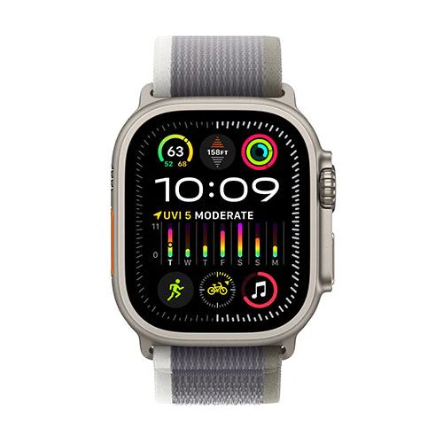 Apple Watch Ultra 2 GPS 49mm - Cellular - Titânio | Bracelete Loop Trail - Verde | Cinzento - S/M - Image 2