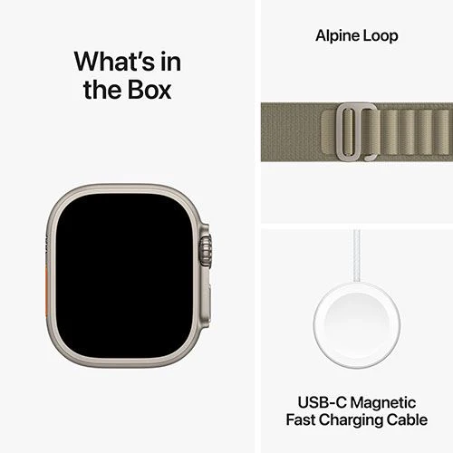 Apple Watch Ultra 2 GPS 49mm - Cellular - Titânio | Bracelete Loop Alpine - Azeitona - M - Image 4