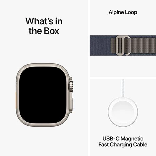 Apple Watch Ultra 2 GPS 49mm - Cellular - Titânio | Bracelete Loop Alpine - Azul - M - Image 4