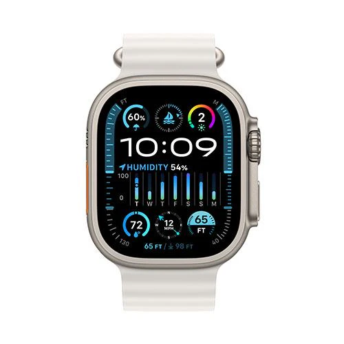 Apple Watch Ultra 2 GPS 49mm - Cellular - Titânio | Bracelete Ocean Band - Branca - Image 2