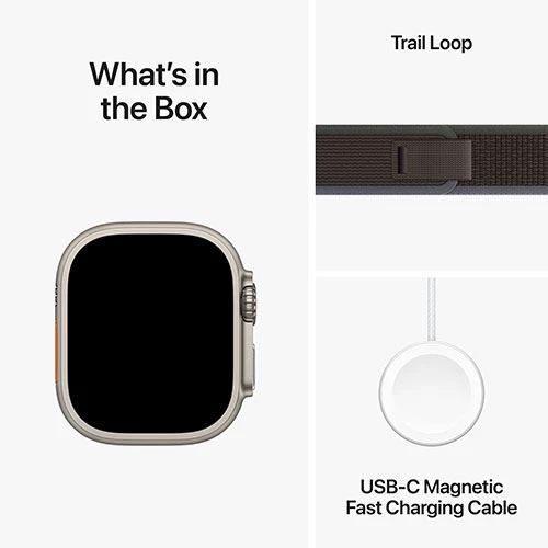 Apple Watch Ultra 2 GPS 49mm - Cellular - Titânio | Bracelete Loop Trail - Azul | Preto - M/L - Image 4