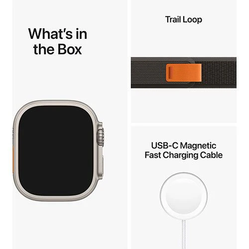 Apple Watch Ultra GPS 49mm - Cellular - Titânio Natural | Bracelete Black/Gray Trail Loop - S/M - Image 4