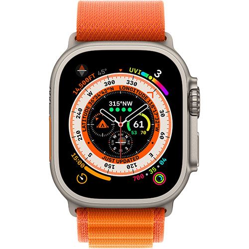 Apple Watch Ultra GPS 49mm - Cellular - Titânio Natural | Bracelete Orange Alpine Loop - Medium - Image 2