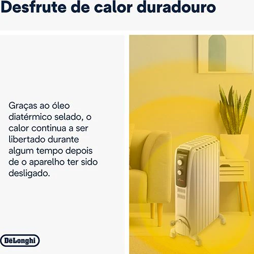 Aquecedor a Óleo DeLonghi Dragon4 TRD40820 - Branco - 2000W - Image 3