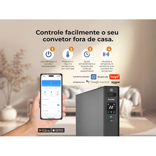 Aquecedor Convector Smart Flama 2391FL com WI-FI | 2000W - Preto - Image 7