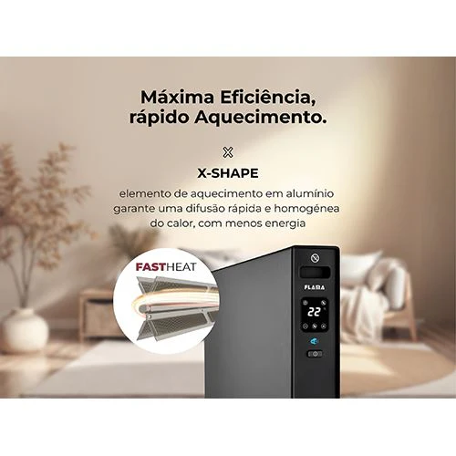Aquecedor Convector Smart Flama 2391FL com WI-FI | 2000W - Preto - Image 8