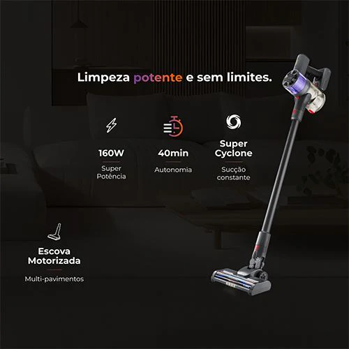 Aspirador Vertical Flama 1644FL Proclean | 22.2 V | 40 Min. | Cinzento - Image 3