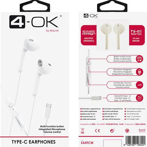 Auriculares 4-OK - Branco - Image 4