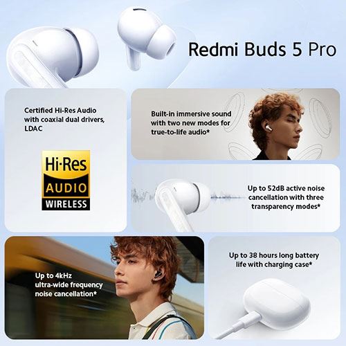 Auriculares True Wireless Bluetooth Xiaomi Redmi Buds 5 Pro - Midnight Black - Image 6