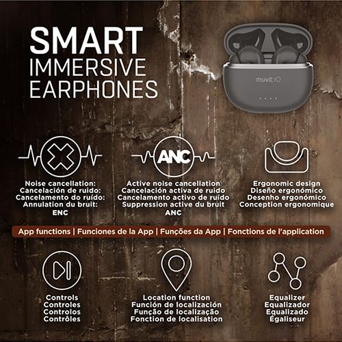 Auriculares Bluetooth TrueWireless Muvit IO 004 - Preto - Image 7