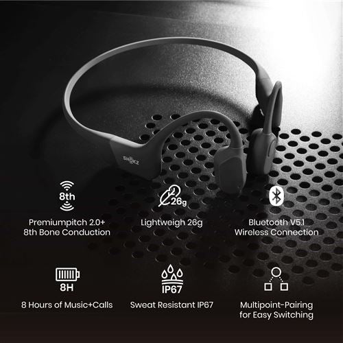 Auriculares Desportivos Bluetooth Shokz Open Run Mini - Preto - Image 2