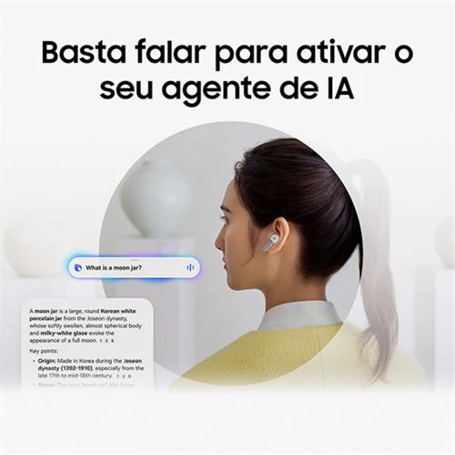 Auriculares Noise Canceling True Wireless Bluetooth Samsung Galaxy Buds4 Pro - Branco - Image 5
